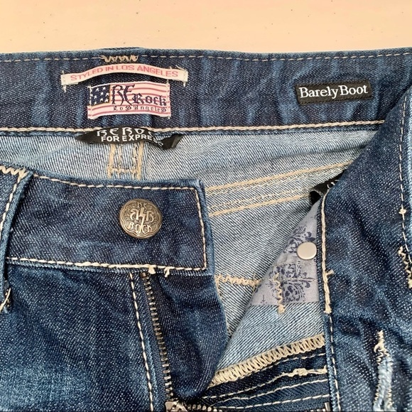 ReRock For Express Jeans Barely Boot Los Angeles Women’s Size 6S Dark Wash - Picture 7 of 10